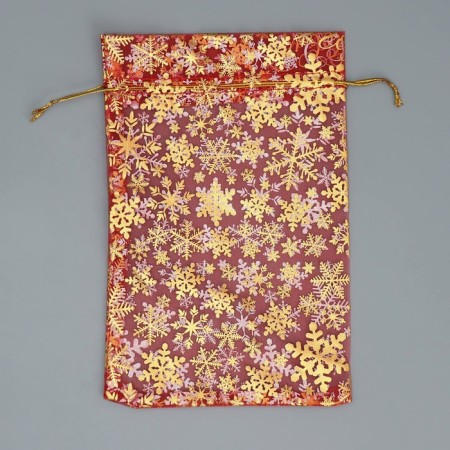 Bag gift organza “Happy New Year!”, 16 x 24 cm +/- 1.5 cm, New Year-5