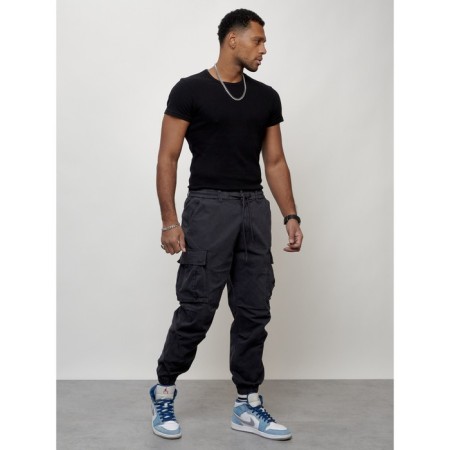 Cargo jeans men, size 44-46, dark gray color-8