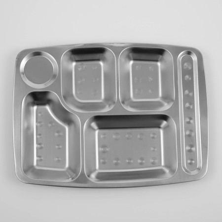 Stainless steel tray, 6 sections, 35 × 26 × 2 cm-1