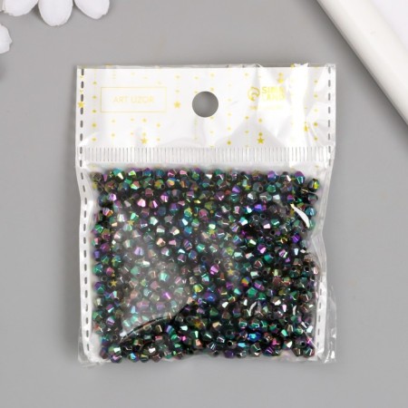 Beads for creativity Plastic "Rhombus Crystal Holography Gasoline" Set 20 grams 0.4x0.4 cm-3