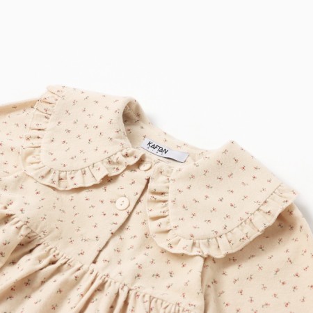 Платье для девочки из фланели KAFTAN размер 28 (86-92 см), бежевый-7