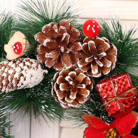 New Year's Wreath D-40 cm "Snow cones with mushrooms"-1