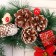 New Year's Wreath D-40 cm "Snow cones with mushrooms"