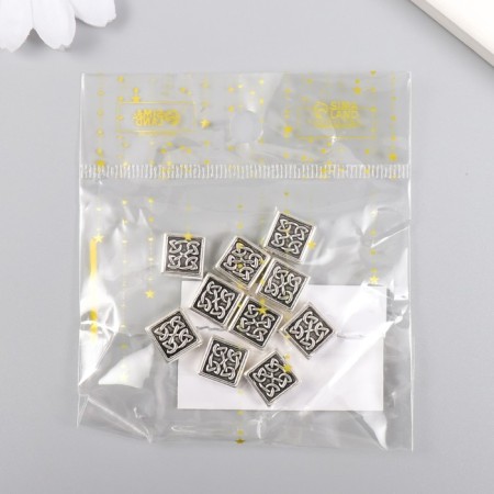 Busina for creativity Metal "Pattern of nodes" silver 1x1 cm-3