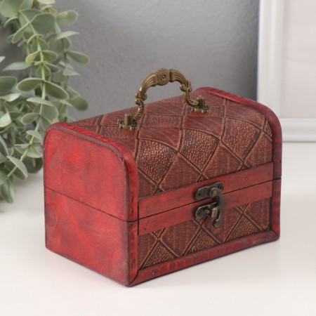 Casket wood chest with a rhombus handle 9.4x13.8x9.7 cm-1