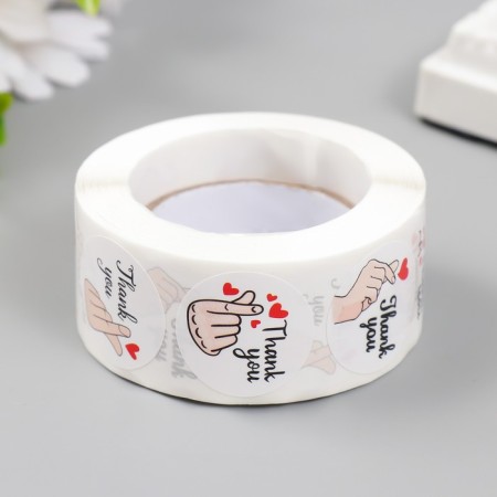Stick Paper "Hand. Heart" d = 2.5 cm 500 pcs in a roll 3x6.5x6.5 cm-2