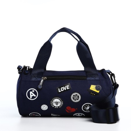 Youth bag with a zipper, blue color-1