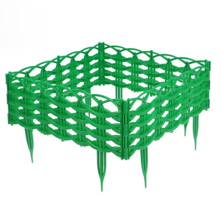 Decorative fence, 25 × 300 cm, 8 sections, plastic, green, "Ivushka"-8