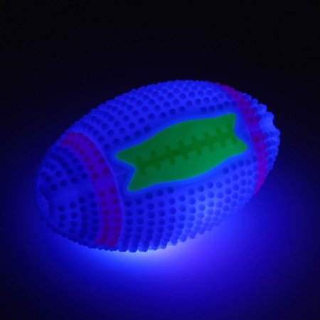 Dog ball glowing with a squirrel "Rugby", TPR, 7 cm, blue-4
