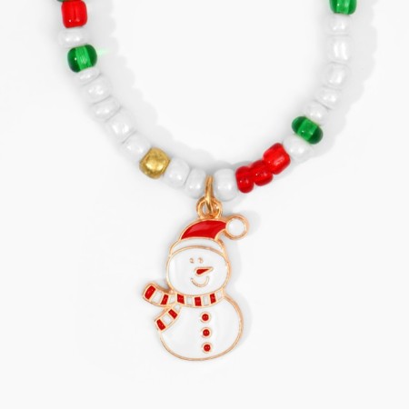 Pendant "Beads", a snowman, colored in gold, 42 cm