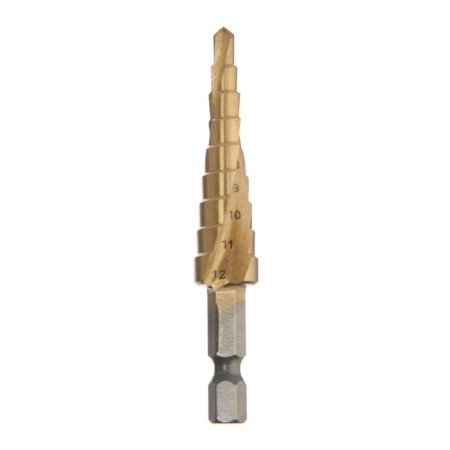 Drill step tundra pro, HSS, tin, spiral profile, hexagon. Saar, 4-12 mm-2