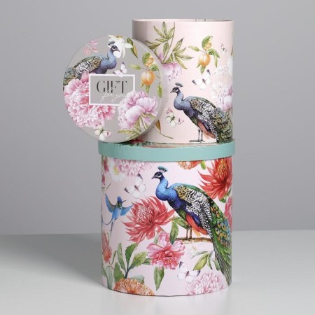 Set of boxes 5 in 1, gift packaging, Flowers, 13 x 14–19.5 x 22 cm-2