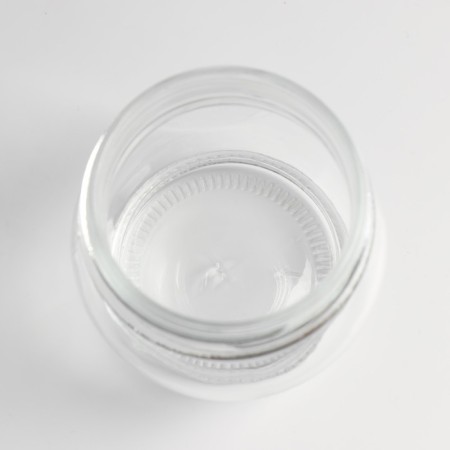 Bank for candles glass with a “rounded” lid is a transparent 200 ml 7x7x7 cm-3