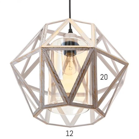 Lamp Bayerlux 88316/1 E27 40W White with a gold patina 34x34x26-126 cm-2