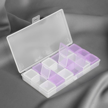 A set of organizers, 6 rows of 3 cells, in a container, 15 × 8 × 2 cm, mixing color-2