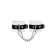 An handcuffs Pecado BDSM, soft with one strap with eyelets, genuine leather, white-black