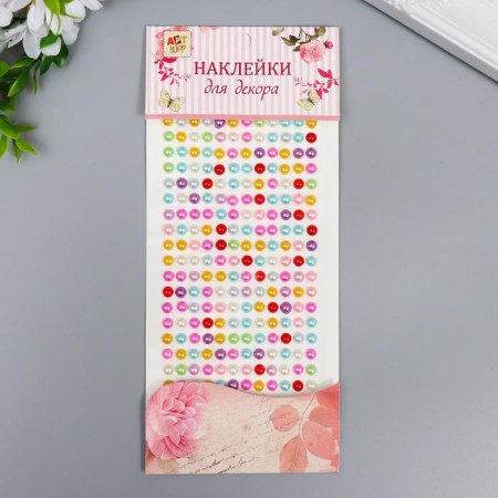 Plastic sticker "Rhinestial rhinestones" MIX D-0.6 cm 10x22.5 cm-3
