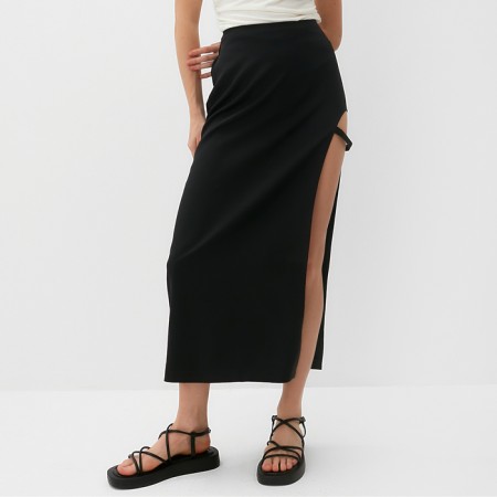 Women's skirt Midy Minaku: Classic Black Color, Rr. 48