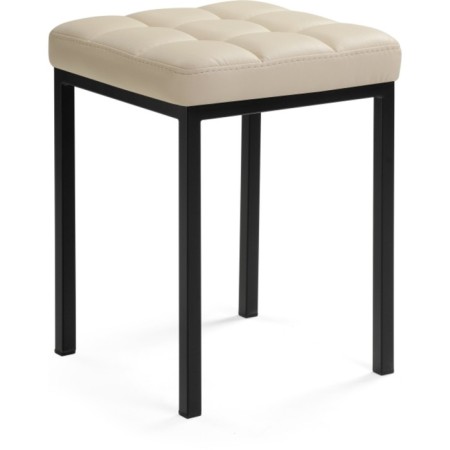 Baya Metal/Eco -leather stool, black/beige 35x35x45 cm