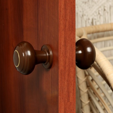 Plastic door handle, d = 70, color chocolate with a pattern-1