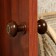 Plastic door handle, d = 70, color chocolate with a pattern