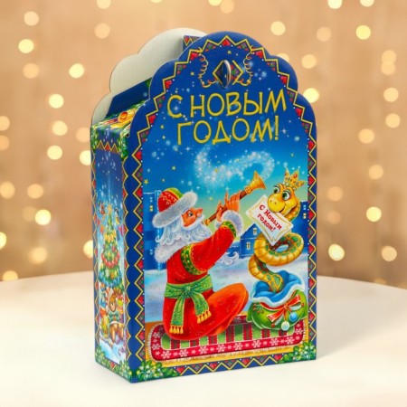 New Year. Gift box New Year's figure "Winter Melody" 16.8 x 7 x 25 cm.