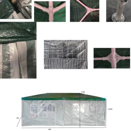 Sadovy tent 6*3m green, closed-2