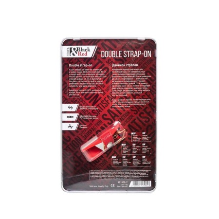 Strapon at the Black & Red BY Toyfa, silicone, 24 cm, red color red-5