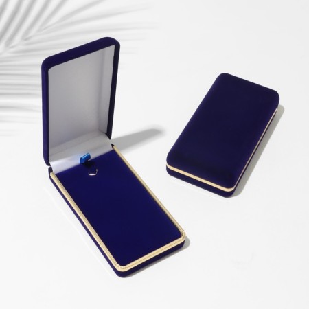 Velvet case for the set/headset "Classics" with a golden edging, blue color-1