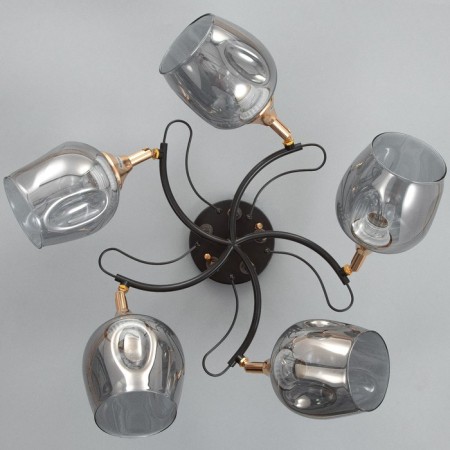 Chandelier N5031/5 COF+FGD coffee/gold 5x60W E27 66x66x24cm-4