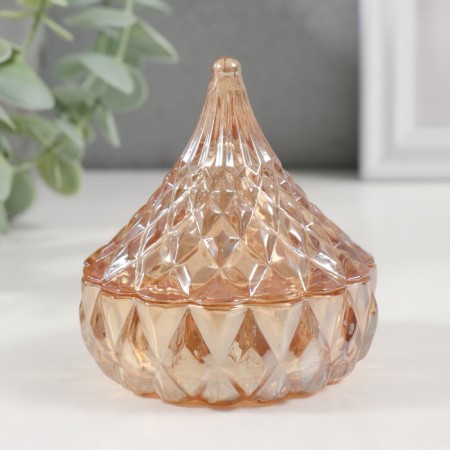 Casket glass "Lukovka" caramel 8x8x8 cm