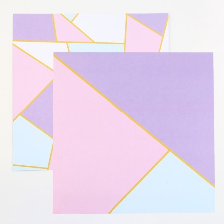 A set of paper for scrapbooking "Bright geometry", 12 sheets, 30.5 x 30.5 cm, 180 g/m²-12