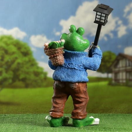 Garden Lanter "Frog in a sweater with a lantern" 58cm-7