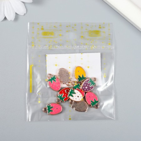Decor for creativity plastic for metal "Strawberry" mix set 10 pcs 1.1x1.8 cm-3