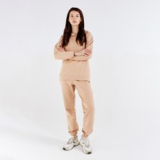 Women's costume (hoodies, trousers) minku: casual collection color sand, size 46