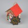 Christmas tree toy "House with a snowman", from batteries, a glow of warm white