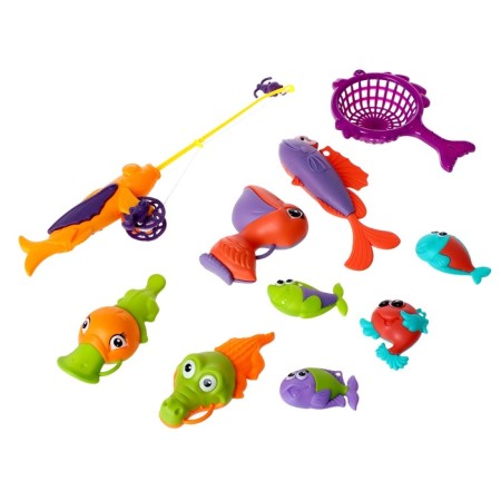 Fishing "Ocean Wave", 8 fish, fishing rod, net, mix color-4
