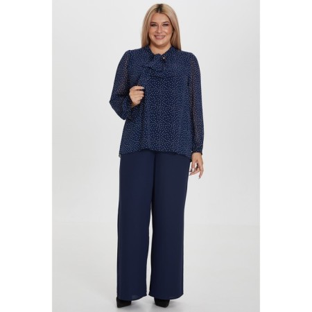 Female blouse, size 52, dark blue color-1