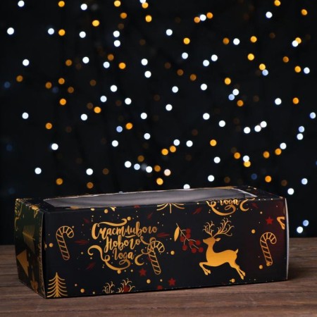 Self -charged box, with a window, "Christmas Night", 16 x 35 x 12 cm-1