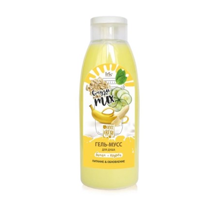Hel-moss for the shower Iris Cosmetic “Smoothy Mih: Banana+Cucumber”, 520 ml