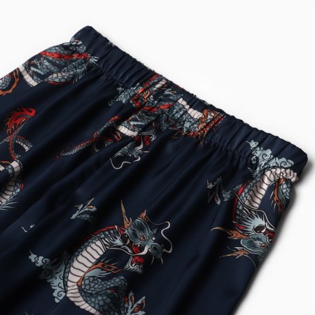 Pajama male (shirt and trousers) kaftan "Dragon" size 56, blue-7