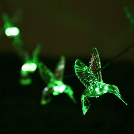 Garland “era” “thread” 3.8 m with nozzles “hummingbird”, IP44, dark thread, 10 LED, glow of multi, 1 mode, solar battery-3