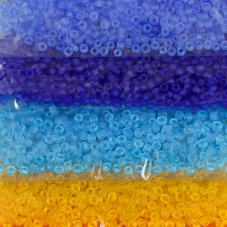 Round beads 12/0 "Multi -colored" matte 8 colors x 10 g 20x8 cm-3