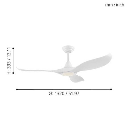 Ceiling fan with lamp Cirali 52, LED, 1x15W, white-3