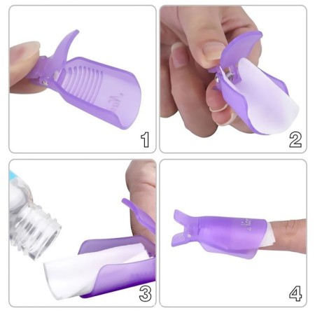 Clamps for removing gel polish, 10 pcs, color mix-8