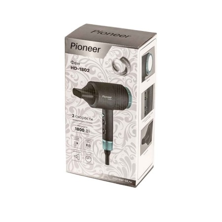 Pioneer HD-1802, 1800 W, 2 speeds, 3 temperature conditions, black and turquoise-9
