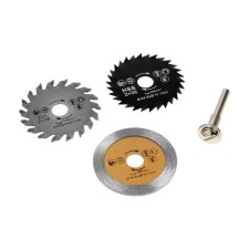 A set of circles and discs of cutting for engravers and drill tundra, 3 nozzles and an adapter of 6 mm