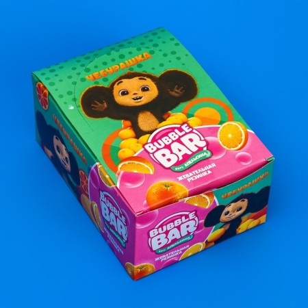 Chewing gum "Cheburashka Bubble Bar", dragged, with a filling of 4 g-2