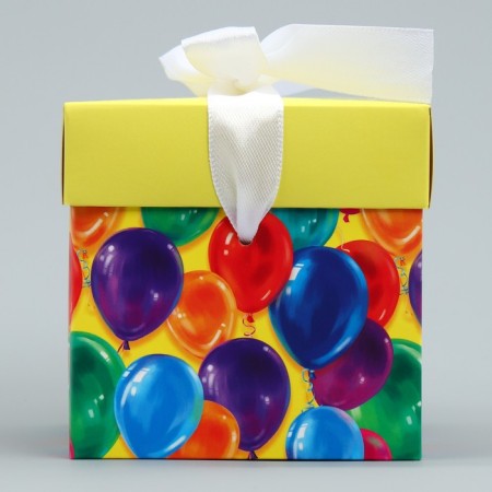 Gift folding box, packaging, "Happy Birthday", 10 x 10 x 10 cm-5