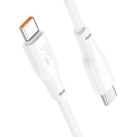 Cable Hoco X93, Type-C-Type-C, 100 W, 3 A, 1 m, fast charging, TPE braid, white-3